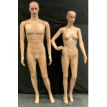 Two modern mannequins, Male and Female