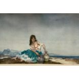 Sir William Russell Flint (1880-1969) by and after, Sara Seated Along the Coast, signed in pencil,
