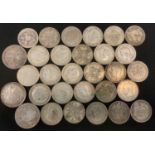 Coins - 20 Two shillings, 1920 - 1946; others, Florins; 1926 Half Crown; another 1922; etc