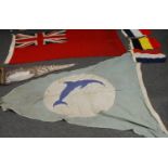 Flags - a collection of maritime flags, to include: house pennant a blue dolphin naiant on white