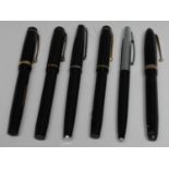 Pens - a Mabie Todd & Co Ltd fountain pen, The Swan No.2, 14ct gold nib; others, Relief; Conway