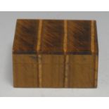 A tiger's eye rectangular casket, hinged cover, 6.5cm wide