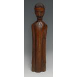 An Indian Colonial figure, carved half-length as a moustached gentleman wearing a kurta, 31.5cm