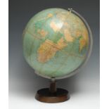 A 13.5" terrestrial globe, Phillips' Challenge Globe, by George Phillip & Son, London, aluminium