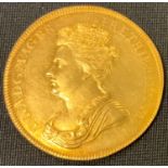 Medallion, GB, Queen Anne, 1702, a rare and important gold medallion, commemorating the Accession of