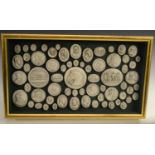 An arrangement of Grand Tour style plaster intaglio impressions, various Classical and Medieval