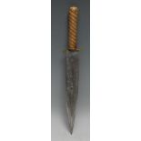 A 19th century Eastern/Central European dagger, 21.5cm pointed fullered blade engraved with leafy