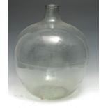 A late 19th century aqua glass carboy, 54cm high