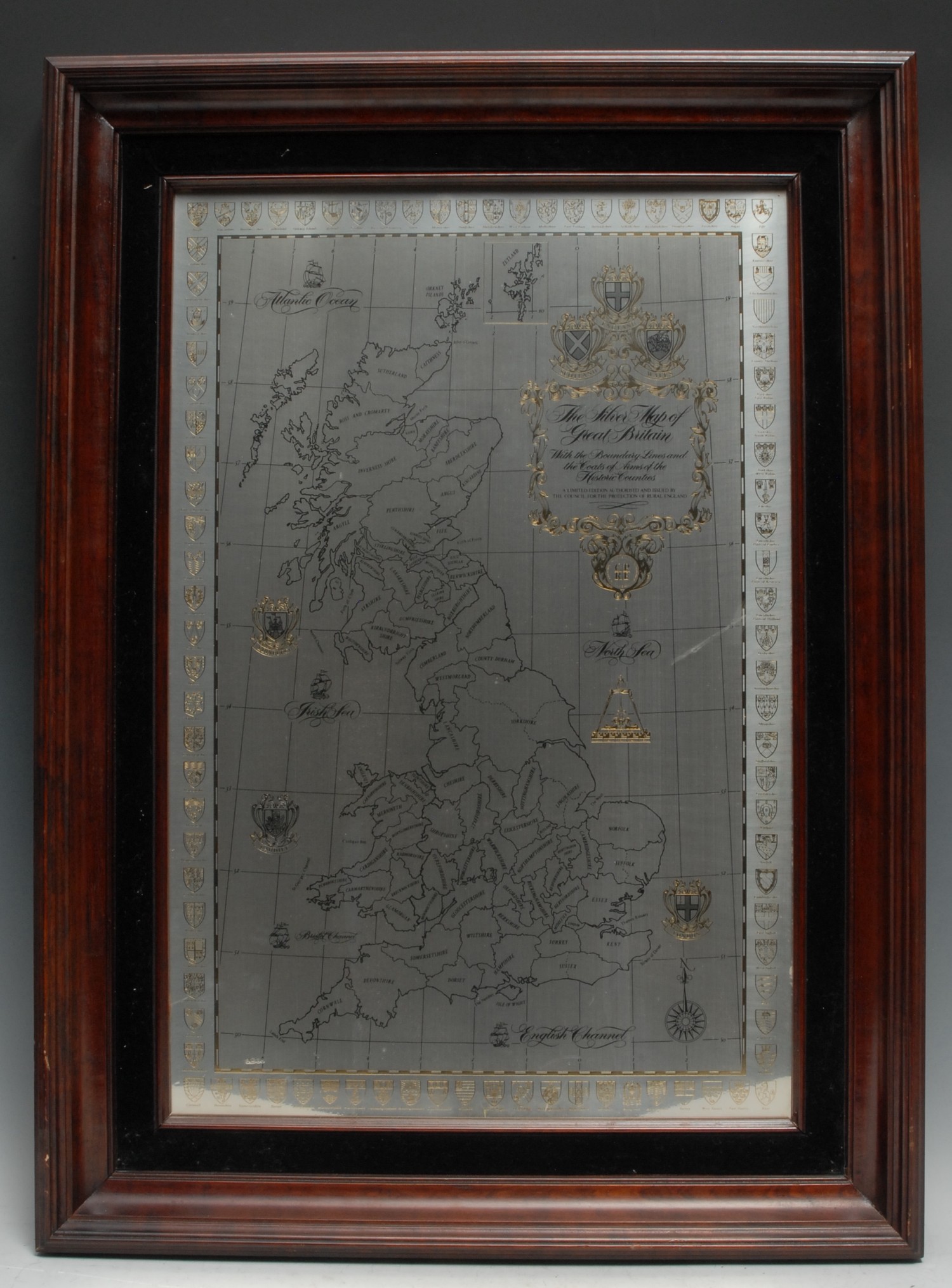 An Elizabeth II silver cartographic novelty, The Silver Map of Great Britain, Authorised by the