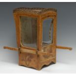 A French Louis XV Revival vernis Martin novelty table top bijouterie cabinet, as a sedan chair,