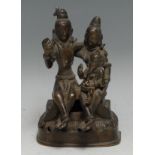 Indian School (19th century), a bronze group, Ganesh and his parents, 14cm high