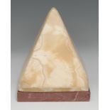 An onyx library desk pyramid, 18.5cm high