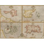 John Speed (1552-1629), [The British Islands], four maps on one sheet: Holy Island, Farne Islands,