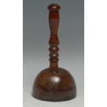 Treen - a 19th century turned mallet, 16cm long