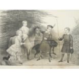 Alexander Blaikley (Scottish 1816 - 1903), after, Children of Russell Sturgis Esq, monochrome print,
