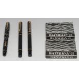 Pens - a Conway Stewart 28 fountain pen, contemporary 14ct gold nib, black plastic screw-on lid