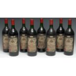 Eight magnums of Château Haut-Goujon 1975 Lalande-de-Pomerol, 1.48l, labels fair-good, levels at top