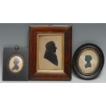 English School (first-half, 19th century), portrait silhouette, of a gentleman, bust-length and in