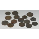 Tokens, GB, Isle of Man, including 1811 Douglas Bank Token; 1700 halfpenny; 1733 halfpennies (2);