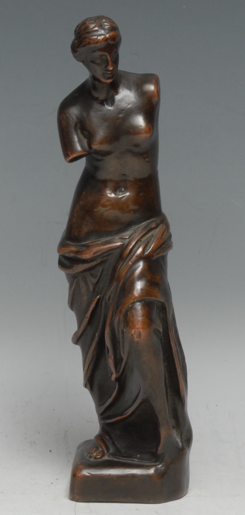 A 19th century electrotype library model, of the Venus de Milo, 20cm high