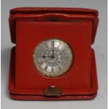 A late 19th century Swiss fob watch, 3cm silver dial applied with Roman numerals, 5cm over loop,