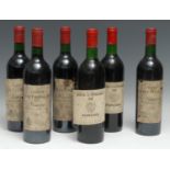 Pomerol - four bottles of Château Haut Cloquet 1975, [750ml], labels OK to fair, levels within the