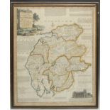 Emanuel Bowen, a coloured map, An Improved map of the Counties of Cumberland and Westmoreland,