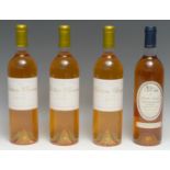 Three bottles of Château Climens 2003 Premier Cru Barsac Sauternes, 75cl, 14.5%, labels generally