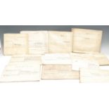 A bundle of 19th century vellum ink manuscript deeds, relating to a horse in Kingston Square,
