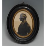 English School (19th century), a silhouette, of a young gentleman, half-length, facing to dexter,