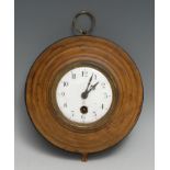 A 19th century toleware sedan timepiece, 8.5cm circular enamel clock dial inscribed with Arabic