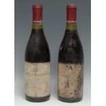 Two Bottles of Domaine Grivelet 1973 Chambolle-Musigny Premier Cru, 75cl, mixed labels, levels above