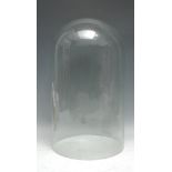 A large glass dome, 41cm high, 23cm diameter