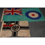 Militaria - Flags, a World War Two design RAF squadron ensign, printed in polychrome, 81cm x