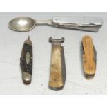 Machirology - a campaign type travelling combination pocket knife, fork and spoon, by John Watts,