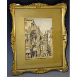 South European Grand Tour School (19th century) A Medieval Gothic Church watercolour on paper,