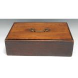 The Wunderkammer - a 19th century mahogany box, the cover with brass swan neck handle enclosing a