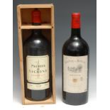 Two Jeroboams, comprising Premier de Lichine 1995 Bordeaux, 3l, 11.5%, labels good, level at neck,