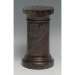 A 19th century Cornish serpentine desk desk or mantel compass, as a Doric column, 14cm high, c.1880