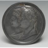 A 19th portrait roundel, after Bertrand Andrieu (1761 - 1822) with Napoleon and Josephine, bust