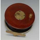 Angling - a 4.5" D Slater's patent fishing reel, brass star back, numbered 2181