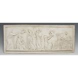 A Neoclassical style plaster cast, after a bas relief, 27cm x 69cm