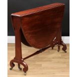 A Victorian mahogany Sutherland table, 74.5cm high, 16.5cm opening to 119cm wide, 99cm deep, c.1860