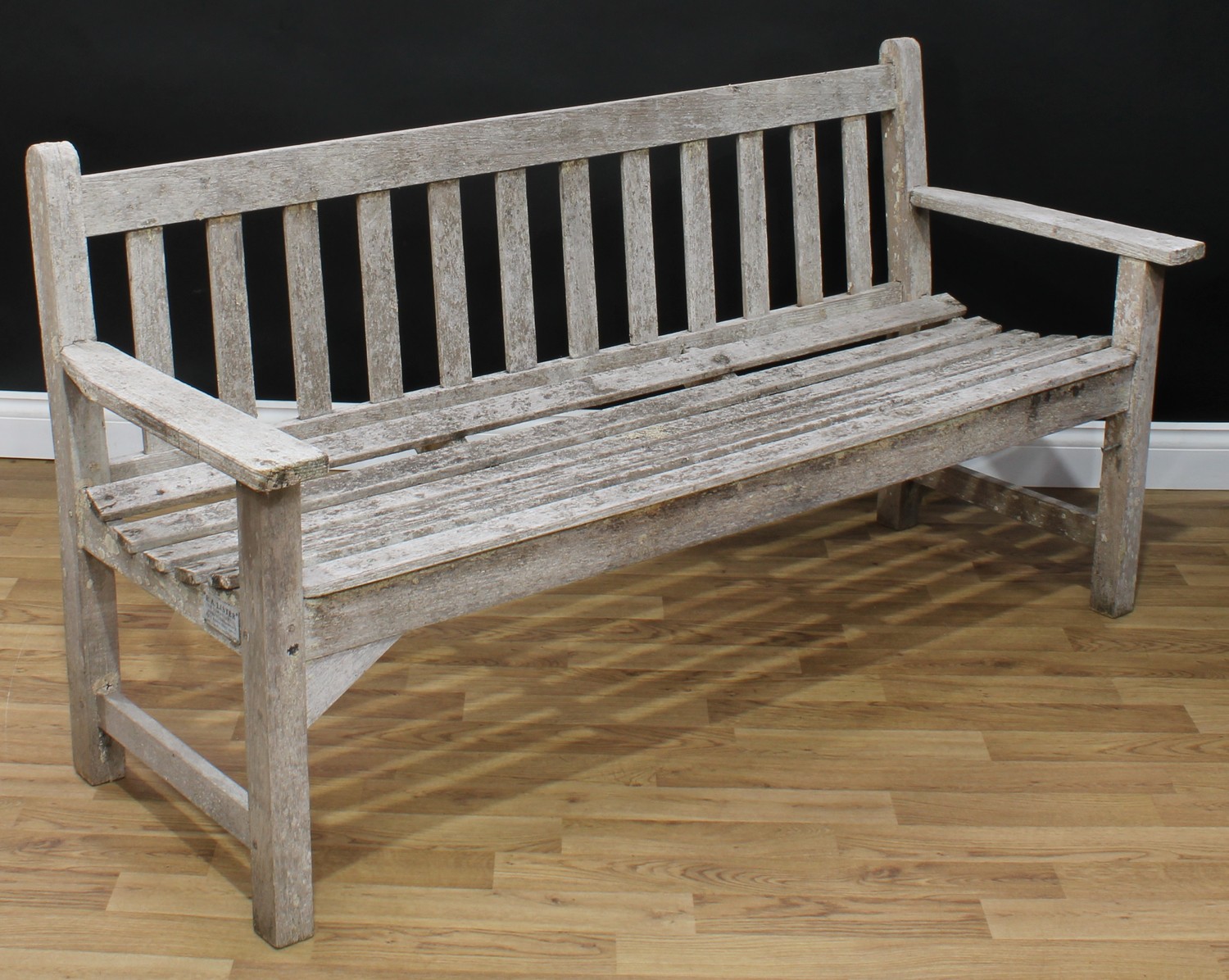 A garden bench, 81cm high, 159cm wide, the seat 141cm wide and 45cm deep - Image 2 of 2