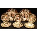 A pair of Royal Crown Derby 383 pattern side plates, 21.5cm diameter, printed marks, first