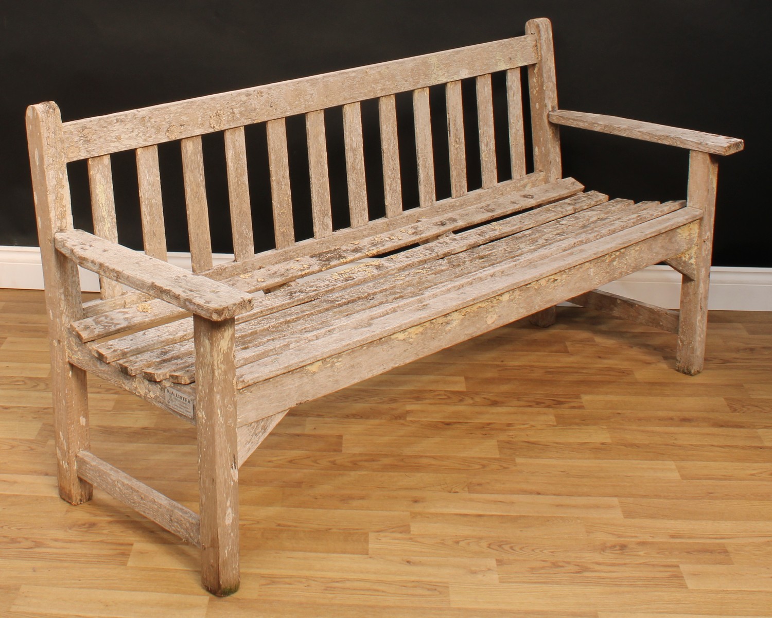 A garden bench, 79cm high, 159cm wide, the seat 141cm wide and 45cm deep - Image 2 of 2