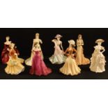 A Royal Doulton figure, Fragrance HN 3311, modelled by Peggy Davies; others, Coalport, Sentiments,