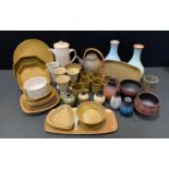 Studio Pottery - a CJ Ockbrook studio pottery tea set; vases, part coffee set etc.