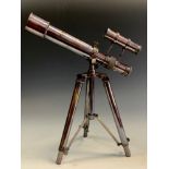 A replica Kelvin & Hughes table top telescope, folding tripod stand, 25,7cm long.