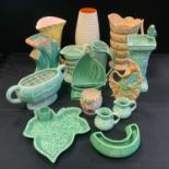 Ceramics - a Sylvac sailing boat small pocket planter; Wadeheath Garden Wall Parrot Well jug;